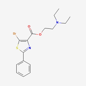 molecular formula C16H19BrN2O2S B584622 4-Thiazolecarboxylic acid,5-bromo-2-phenyl-,2-(diethylamino)ethyl ester CAS No. 147046-40-0