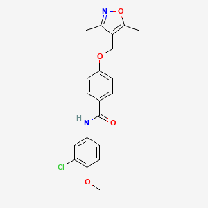 molecular formula C20H19ClN2O4 B5846242 N-(3-chloro-4-methoxyphenyl)-4-[(3,5-dimethyl-4-isoxazolyl)methoxy]benzamide 