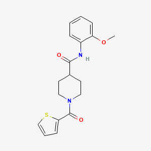 molecular formula C18H20N2O3S B5846298 N-(2-methoxyphenyl)-1-(thiophene-2-carbonyl)piperidine-4-carboxamide 