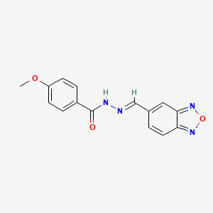 molecular formula C15H12N4O3 B5846321 N'-[(E)-2,1,3-BENZOXADIAZOL-5-YLMETHYLENE]-4-METHOXYBENZOHYDRAZIDE 