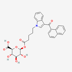 molecular formula C30H29NO9 B584657 (2S,3S,4S,5R,6S)-3,4,5-trihydroxy-6-[5-[3-(naphthalene-1-carbonyl)indol-1-yl]pentanoyloxy]oxane-2-carboxylic acid CAS No. 1307803-54-8