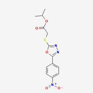 molecular formula C13H13N3O5S B5846649 Propan-2-yl {[5-(4-nitrophenyl)-1,3,4-oxadiazol-2-yl]sulfanyl}acetate 