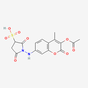 molecular formula C16H14N2O9S B584672 Sulfosuccinimidyl 7-amino-4-methylcoumarin-3-acetate CAS No. 152305-86-7