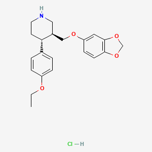 molecular formula C21H26ClNO4 B584673 rac-trans-4-Defluoro-4-ethoxy Paroxetine Hydrochloride CAS No. 1346597-97-4
