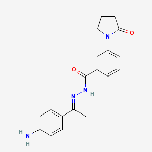 molecular formula C19H20N4O2 B5846867 N-[(E)-1-(4-aminophenyl)ethylideneamino]-3-(2-oxopyrrolidin-1-yl)benzamide 