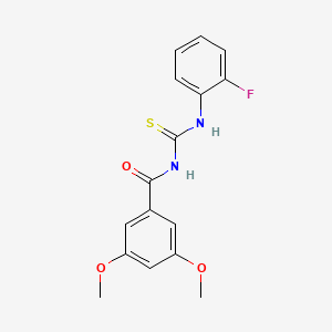 molecular formula C16H15FN2O3S B5846989 N-[(2-fluorophenyl)carbamothioyl]-3,5-dimethoxybenzamide 