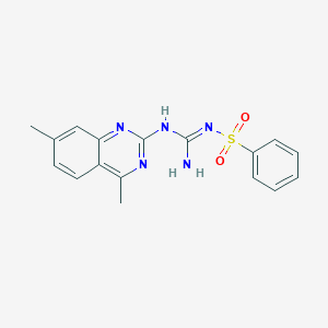 molecular formula C17H17N5O2S B5847013 2-({IMINO[(PHENYLSULFONYL)AMINO]METHYL}AMINO)-4,7-DIMETHYLQUINAZOLINE 