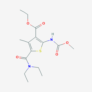 molecular formula C15H22N2O5S B5847187 ethyl 5-[(diethylamino)carbonyl]-2-[(methoxycarbonyl)amino]-4-methyl-3-thiophenecarboxylate 