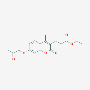 molecular formula C18H20O6 B5847193 ethyl 3-[4-methyl-2-oxo-7-(2-oxopropoxy)-2H-chromen-3-yl]propanoate 
