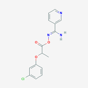molecular formula C15H14ClN3O3 B5847525 N'-{[2-(3-chlorophenoxy)propanoyl]oxy}pyridine-3-carboximidamide 