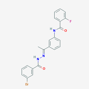 molecular formula C22H17BrFN3O2 B5847647 N-{3-[N-(3-bromobenzoyl)ethanehydrazonoyl]phenyl}-2-fluorobenzamide 