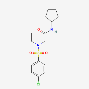 molecular formula C15H21ClN2O3S B5847704 N~2~-[(4-chlorophenyl)sulfonyl]-N-cyclopentyl-N~2~-ethylglycinamide 