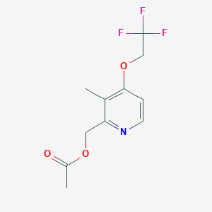 molecular formula C11H12F3NO3 B058479 2-Acetoxymethyl-3-methyl-4-(2,2,2-trifluoroethoxy)pyridine CAS No. 112525-75-4