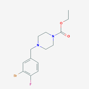 molecular formula C14H18BrFN2O2 B5848055 ethyl 4-[(3-bromo-4-fluorophenyl)methyl]piperazine-1-carboxylate 