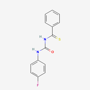 molecular formula C14H11FN2OS B5848111 N-[(4-fluorophenyl)carbamoyl]benzenecarbothioamide 