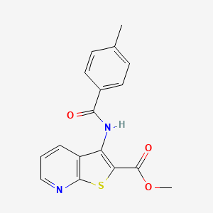 molecular formula C17H14N2O3S B5848271 methyl 3-[(4-methylbenzoyl)amino]thieno[2,3-b]pyridine-2-carboxylate 