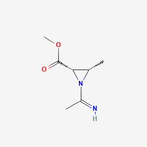 molecular formula C7H12N2O2 B584833 methyl (2S,3S)-1-ethanimidoyl-3-methylaziridine-2-carboxylate CAS No. 151267-22-0