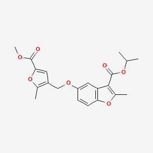 molecular formula C21H22O7 B5848378 propan-2-yl 5-{[5-(methoxycarbonyl)-2-methylfuran-3-yl]methoxy}-2-methyl-1-benzofuran-3-carboxylate 