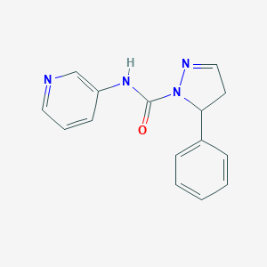 molecular formula C15H14N4O B058487 5-Phenyl-N-(3-pyridinyl)-4,5-dihydro-1H-pyrazole-1-carboxamide CAS No. 121306-87-4