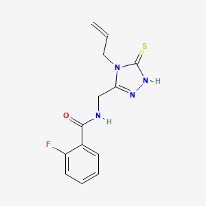 molecular formula C13H13FN4OS B5848737 N-(4-Allyl-5-mercapto-4H-[1,2,4]triazol-3-ylmethyl)-2-fluoro-benzamide 