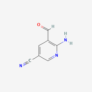 molecular formula C7H5N3O B584877 6-Amino-5-formylnicotinonitrile CAS No. 146356-11-8