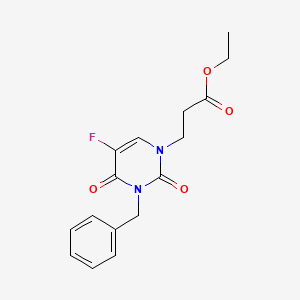 molecular formula C16H17FN2O4 B5848785 ETHYL 3-[3-BENZYL-5-FLUORO-2,4-DIOXO-3,4-DIHYDRO-1(2H)-PYRIMIDINYL]PROPANOATE 