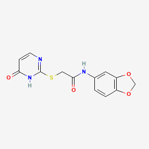 molecular formula C13H11N3O4S B5848823 N-(1,3-benzodioxol-5-yl)-2-[(6-oxo-1,6-dihydropyrimidin-2-yl)sulfanyl]acetamide 