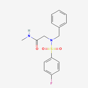 molecular formula C16H17FN2O3S B5848951 2-[benzyl-(4-fluorophenyl)sulfonylamino]-N-methylacetamide 