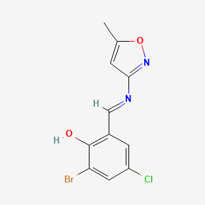 molecular formula C11H8BrClN2O2 B5848975 2-Bromo-4-chloro-6-[(5-methyl-1,2-oxazol-3-yl)iminomethyl]phenol 