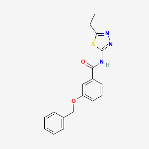 molecular formula C18H17N3O2S B5849269 N-(5-ethyl-1,3,4-thiadiazol-2-yl)-3-phenylmethoxybenzamide 