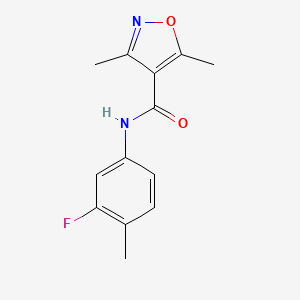 molecular formula C13H13FN2O2 B5849369 N-(3-fluoro-4-methylphenyl)-3,5-dimethyl-1,2-oxazole-4-carboxamide 