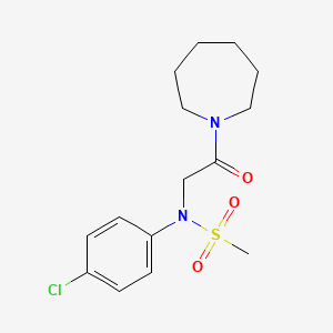 molecular formula C15H21ClN2O3S B5849375 n-[2-(Azepan-1-yl)-2-oxoethyl]-n-(4-chlorophenyl)methanesulfonamide CAS No. 6403-75-4