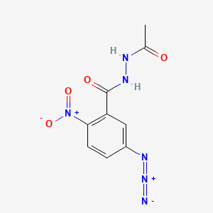 molecular formula C9H8N6O4 B584940 Benzoic acid, 5-azido-2-nitro-, (1-hydroxyethylidene)hydrazide CAS No. 150490-88-3