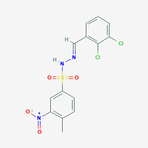 molecular formula C14H11Cl2N3O4S B5849434 N'-[(E)-(2,3-dichlorophenyl)methylidene]-4-methyl-3-nitrobenzenesulfonohydrazide 