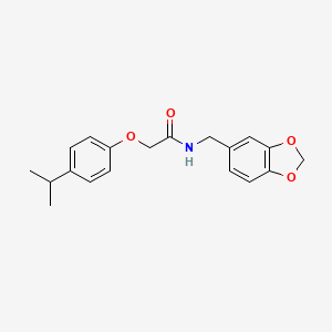molecular formula C19H21NO4 B5849484 N-(1,3-benzodioxol-5-ylmethyl)-2-(4-propan-2-ylphenoxy)acetamide 