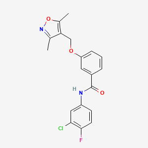 molecular formula C19H16ClFN2O3 B5849703 N~1~-(3-CHLORO-4-FLUOROPHENYL)-3-[(3,5-DIMETHYL-4-ISOXAZOLYL)METHOXY]BENZAMIDE 