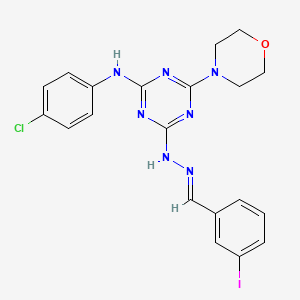 molecular formula C20H19ClIN7O B5849741 N-(4-CHLOROPHENYL)-4-[(2E)-2-[(3-IODOPHENYL)METHYLIDENE]HYDRAZIN-1-YL]-6-(MORPHOLIN-4-YL)-1,3,5-TRIAZIN-2-AMINE 