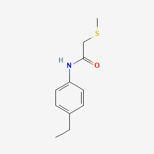 molecular formula C11H15NOS B5849797 acetamide,N-(4-ethylphenyl)-2-(methylthio)- 