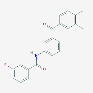 molecular formula C22H18FNO2 B5849936 N-{3-[(3,4-dimethylphenyl)carbonyl]phenyl}-3-fluorobenzamide 