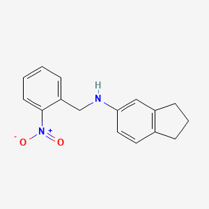 molecular formula C16H16N2O2 B5849969 N-[(2-nitrophenyl)methyl]-2,3-dihydro-1H-inden-5-amine 