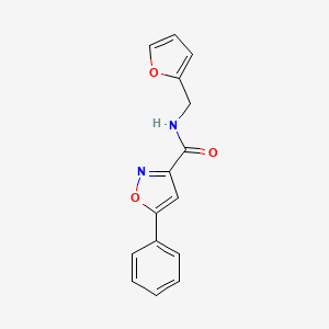 molecular formula C15H12N2O3 B5849997 N-(furan-2-ylmethyl)-5-phenyl-1,2-oxazole-3-carboxamide 