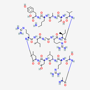 molecular formula C81H142N26O22 B585008 Emap-II-derived peptide CAS No. 155029-52-0