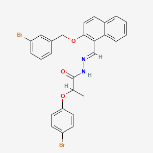 molecular formula C27H22Br2N2O3 B5850128 2-(4-bromophenoxy)-N-[(E)-[2-[(3-bromophenyl)methoxy]naphthalen-1-yl]methylideneamino]propanamide 