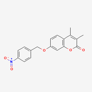molecular formula C18H15NO5 B5850442 3,4-DIMETHYL-7-[(4-NITROPHENYL)METHOXY]-2H-CHROMEN-2-ONE 