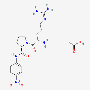 molecular formula C19H29N7O6 B585045 acetic acid;(2S)-1-[(2S)-2-amino-5-(diaminomethylideneamino)pentanoyl]-N-(4-nitrophenyl)pyrrolidine-2-carboxamide CAS No. 157054-08-5