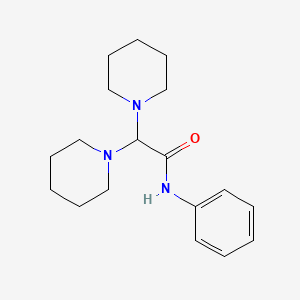 molecular formula C18H27N3O B5850538 N-phenyl-2,2-di(piperidin-1-yl)acetamide 