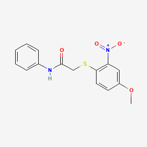 molecular formula C15H14N2O4S B5850591 2-(4-methoxy-2-nitrophenyl)sulfanyl-N-phenylacetamide 
