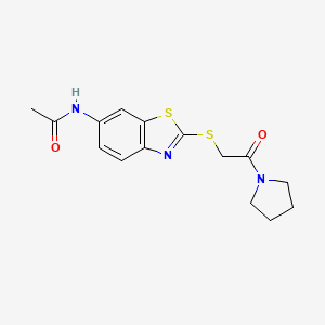 molecular formula C15H17N3O2S2 B5850620 N-[2-(2-oxo-2-pyrrolidin-1-ylethyl)sulfanyl-1,3-benzothiazol-6-yl]acetamide 