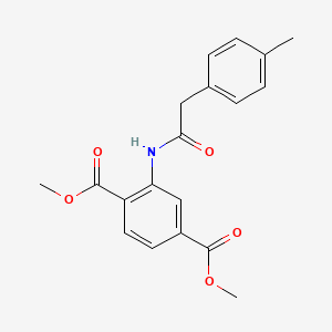 molecular formula C19H19NO5 B5850721 DIMETHYL 2-{[2-(4-METHYLPHENYL)ACETYL]AMINO}TEREPHTHALATE 