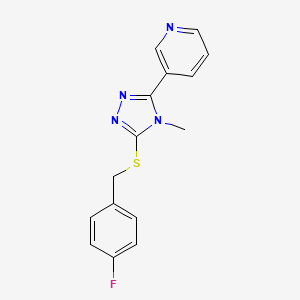 molecular formula C15H13FN4S B5850870 3-(5-((4-Fluorobenzyl)thio)-4-methyl-4H-1,2,4-triazol-3-yl)pyridine CAS No. 577996-95-3